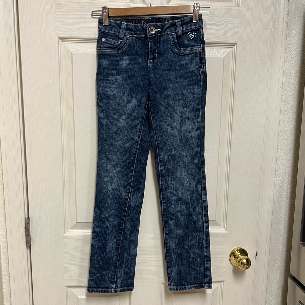 Justice Premium Blue Jeans in a Retro Acid Wash look